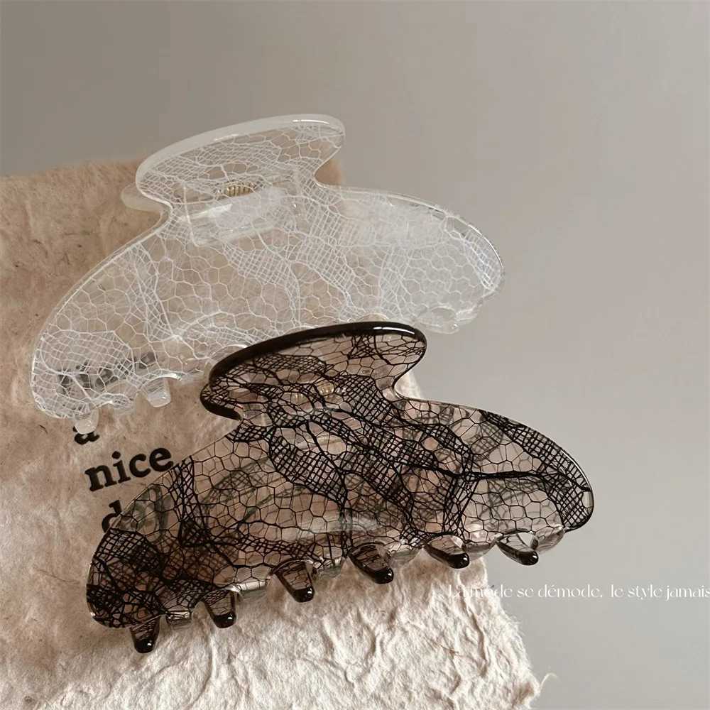 85CM New Korean Woman Senior Lace pattern Hair Claw Barrettes Girl Fashion Hair Clips Hair Headwear Hair Accessories Hairpins H260326