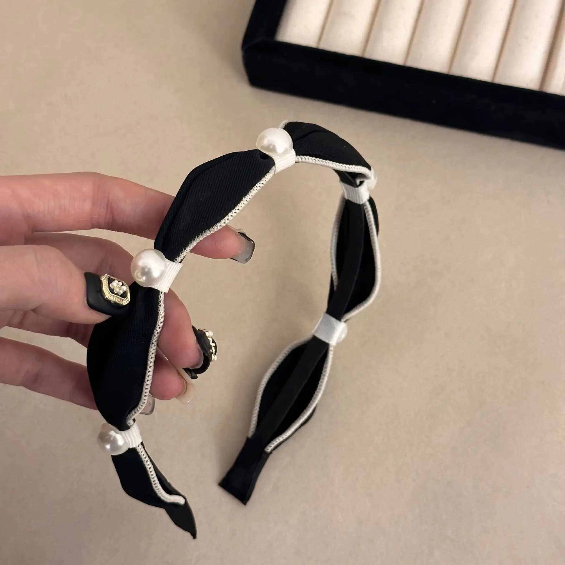 Headbands for women girl hair bands accessories korean adults sweets kpop Gift new 2024 popular fairy pearl Designer fascinator D260326