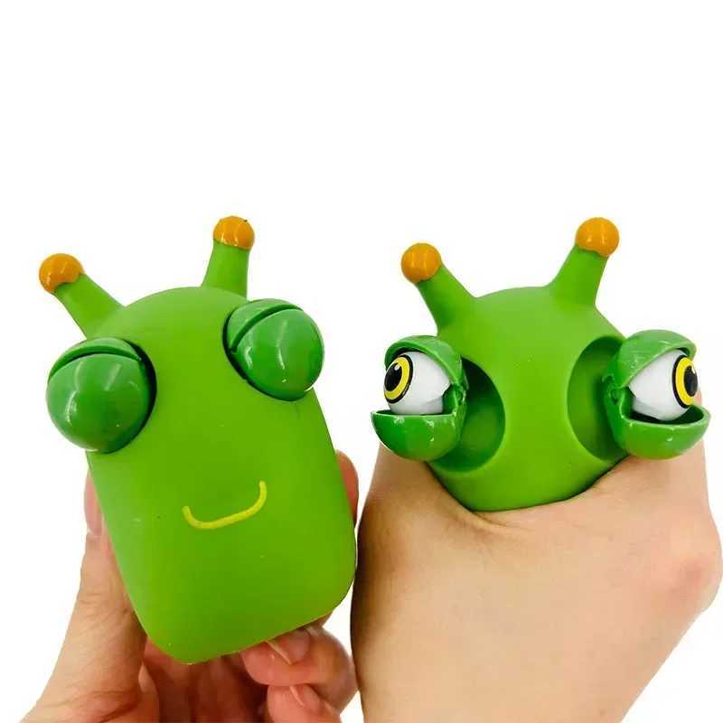 2Pcs Funny Eye Burst Squeezing Toy Green Eyes Caterpillar Pinch Toy Adult Children Fidget Toy Creative Stress Relief Toy H260326