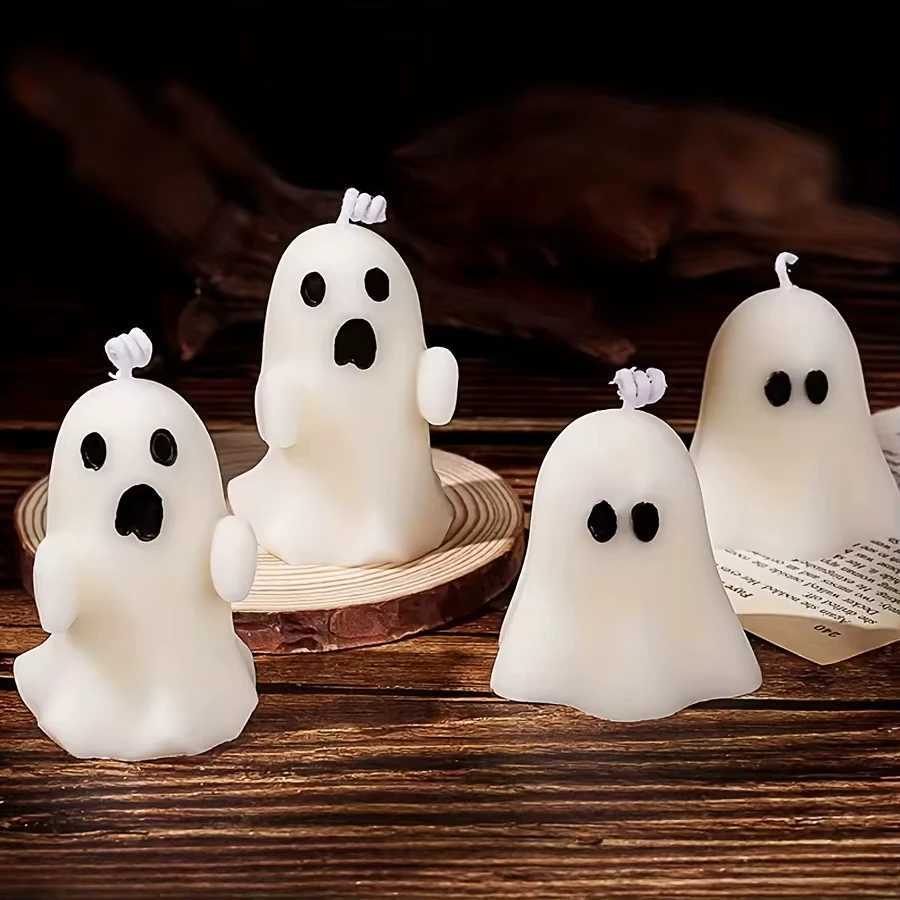 Halloween-Themed Candles White Ghost-Shaped Candles Festive Scented Candles Halloween Gift Atmosphere Decoration H260326