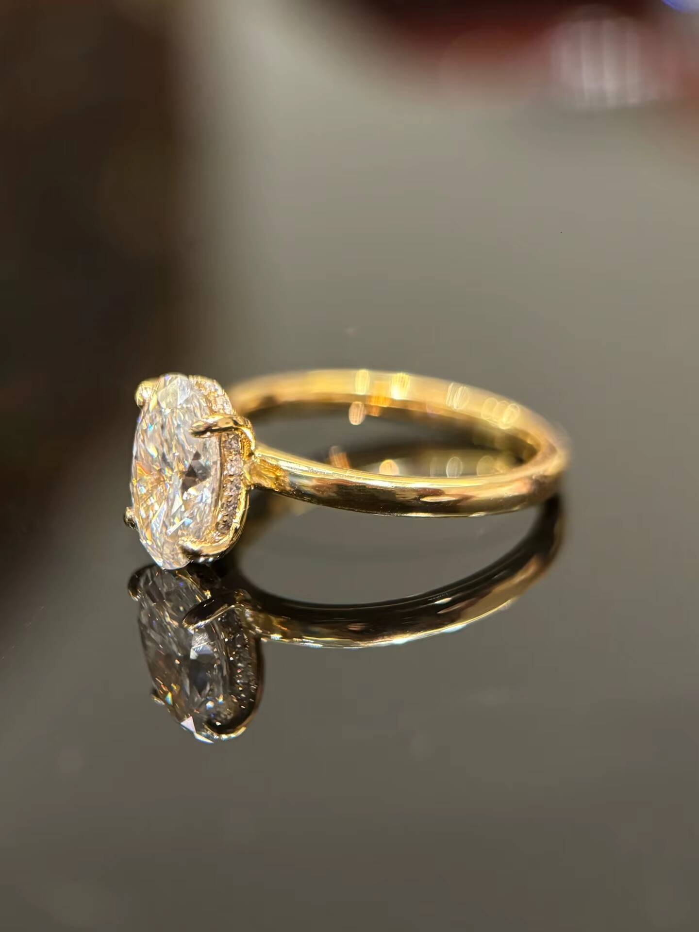IGI Diamond Ring Custom Fine Ring Jewelry 1ct-3ct DE VS Oval Cut Lab Grown Diamond Wedding Engagement Ring for Women
