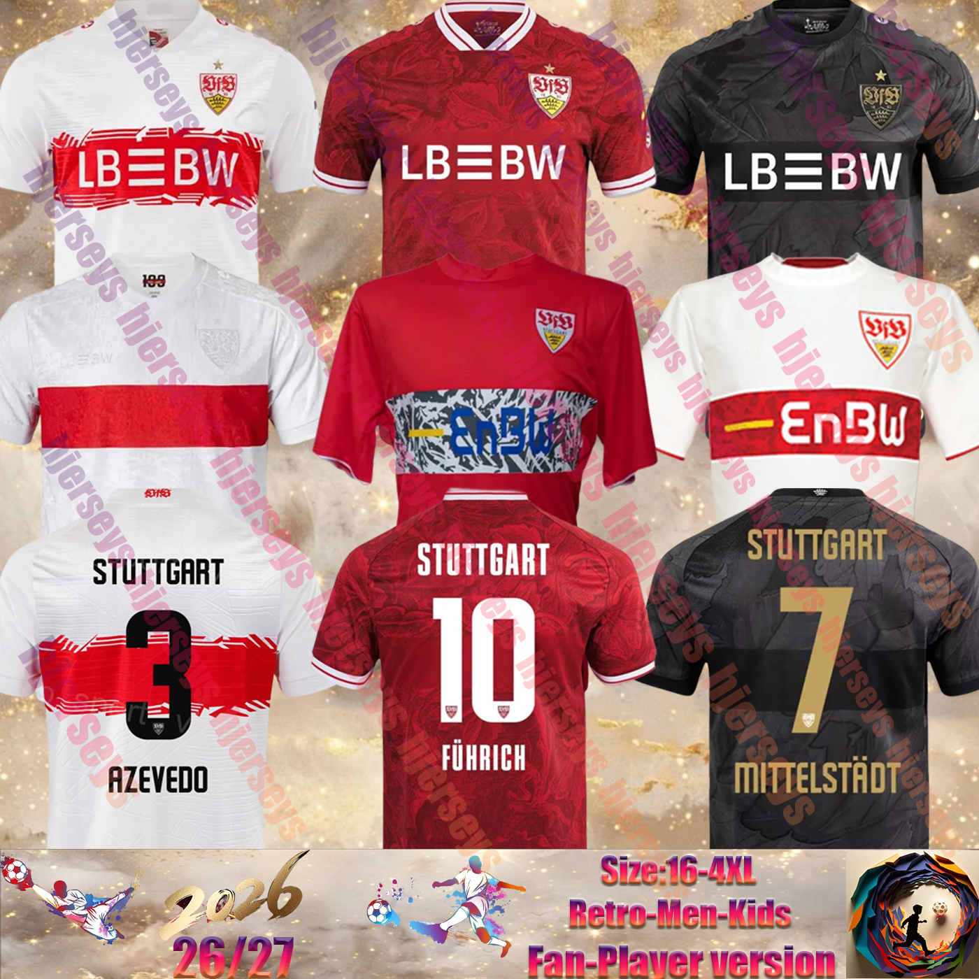 25 26 VFB Stuttgarts soccer jersey DEMIROVIC TIAGO TOMAS FUHRICH WOLTEMADE MILLOT UNDAV EL BILAL DIEHL LEWELING STILLER KARAZOR VAGNOMAN 06 07 Men football shirt kit
