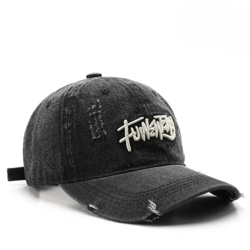 Japanese Retro Washed Denim Letter Embroidered Cap Outdoor Sports Mens Travel Sun Hat Baseball Cap Classic Versatile Comfortable 260323