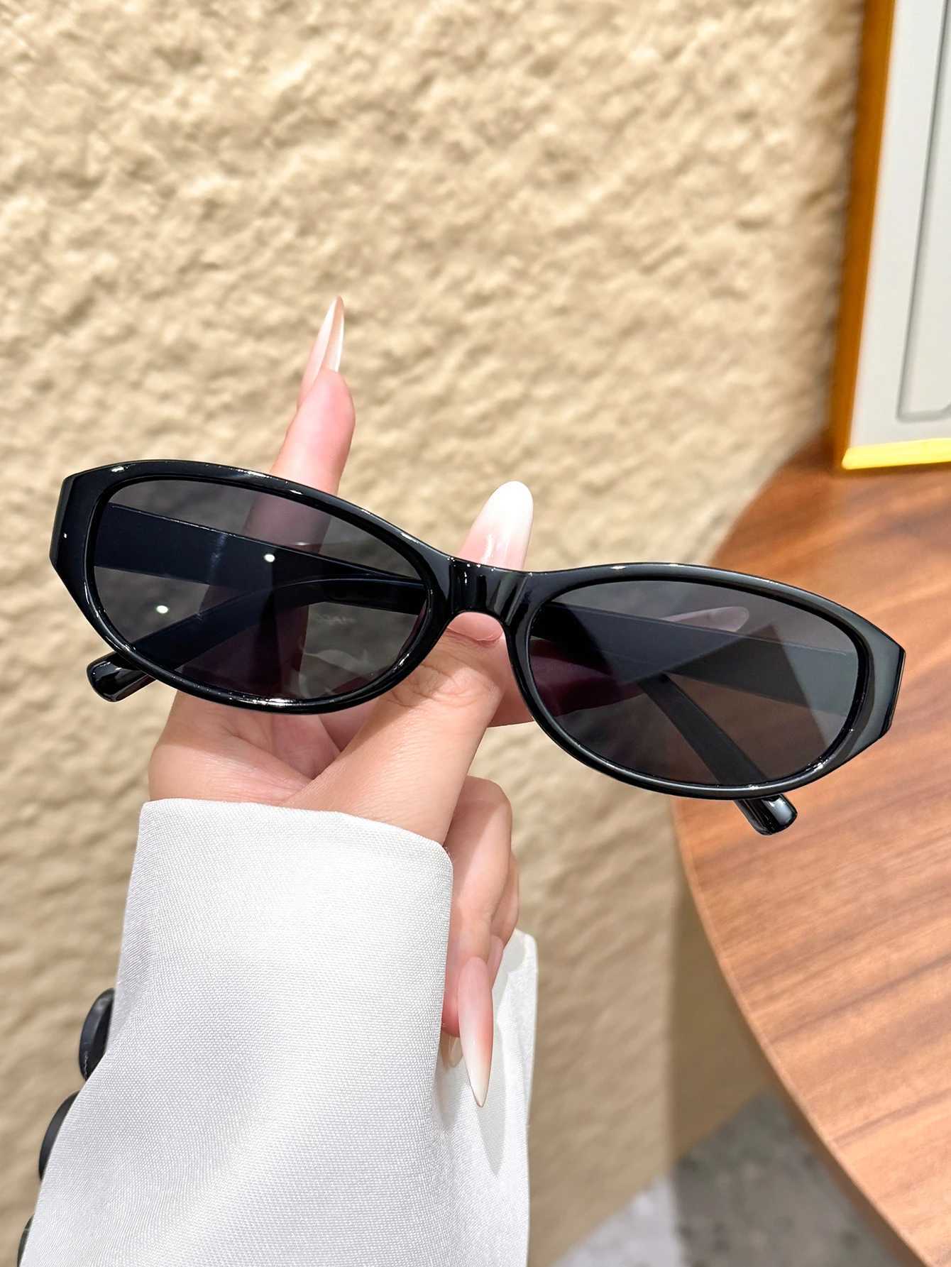 1Pc Retro Fashion Cat-Eye Narrow Frame Sunglasses Classic Versatile Basic Item Sunglasses for Daily Outings Vacation Outfits Dri D260326