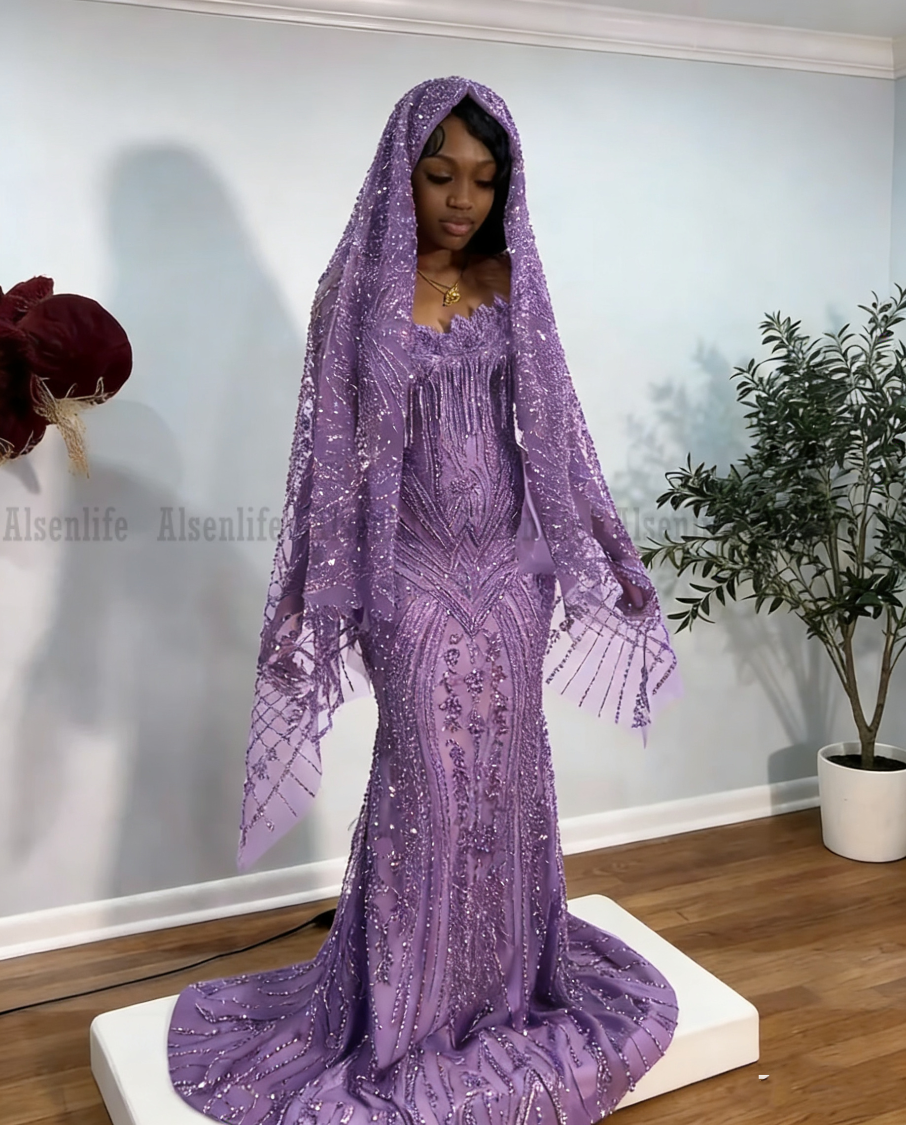 Elegant Black Prom Dresses 2026 Beading Crystal Evening Dress With Veil Long Birthday Party Gowns