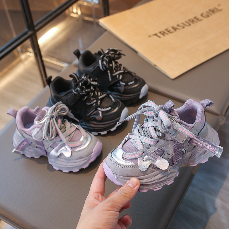 Boys Girls Kids Chunky Sneakers Fashion Retro Platform Non-Slip Lightweight Casual Walking Shoes for Toddler Daily Wear Free shipping