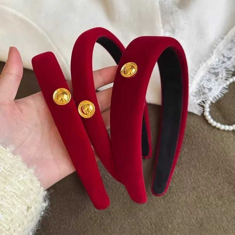 Festive Party Red Velvet Hairbands Headband Women Girls Scrunchies Hair Head Hoop Bands Accessories Headdress Headwear Ornament D260326