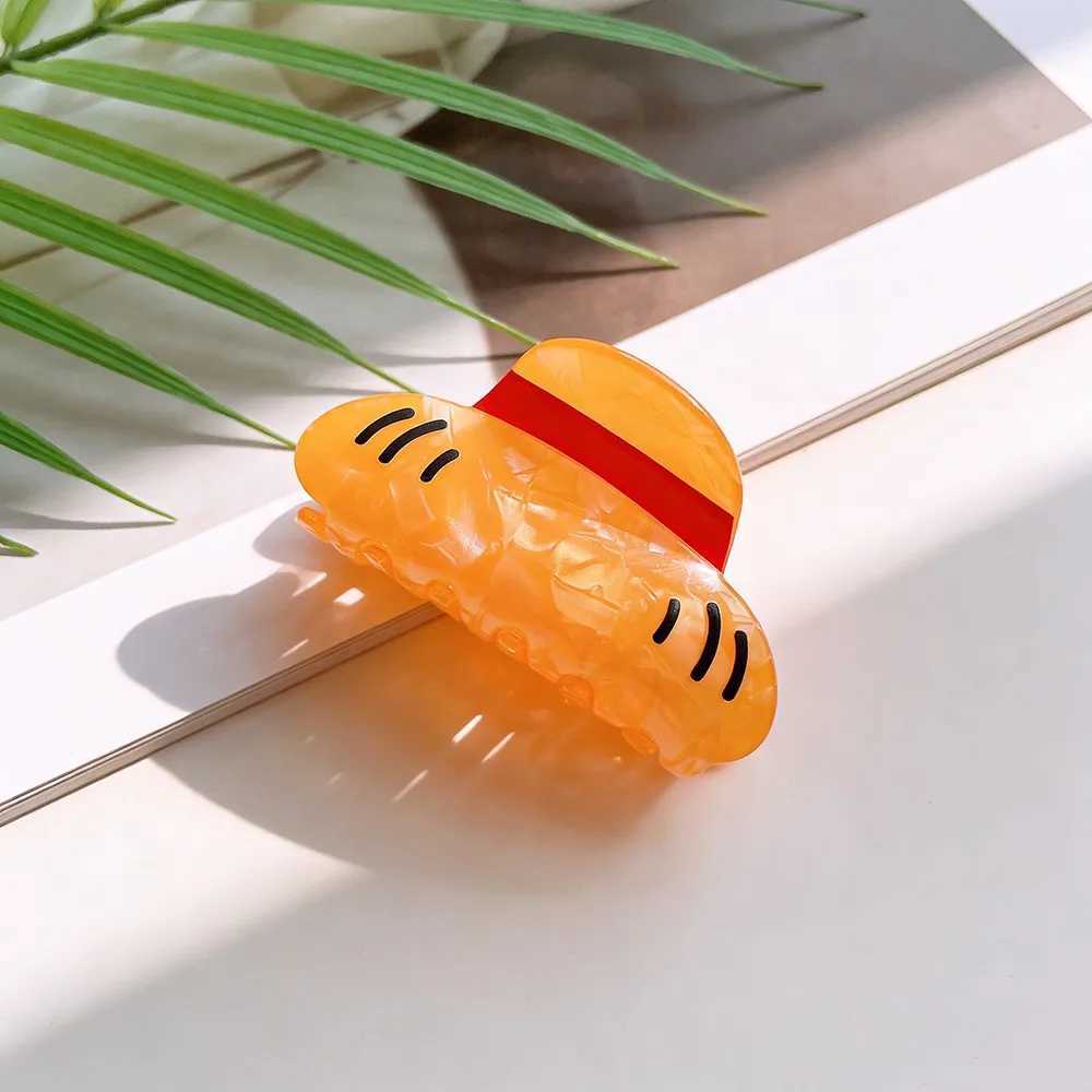 1PC Cute orange straw hat hair claw multi-functional hair accessory hair claw H260326