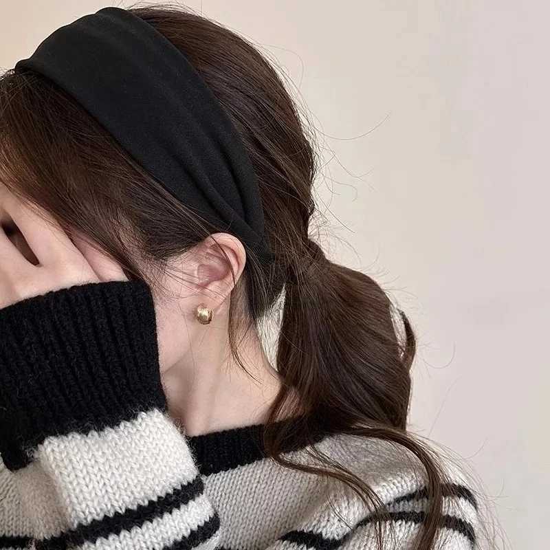 Vintage Solid Soft Cotton Hairband For Women Girls Sweet Hair Ornament Hoop Fashion Hair Accessories D260326