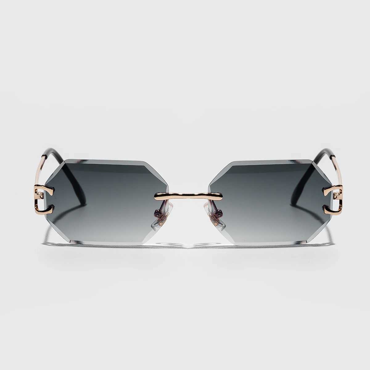 Ruiao 2026 new rimless luxury Sunglasses diamond cut sun shades for man and women designer brand glasses UV400 frameless eyewear D260326