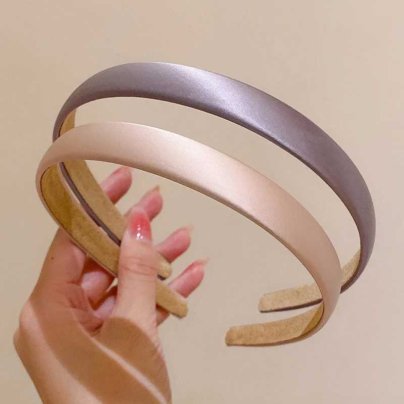 2pc 15cm Wide Retro Premium Satin Solid Hairbands Headbands for Women Girl Vintage for Party Gift Korean Hair Bands Accessories D260326