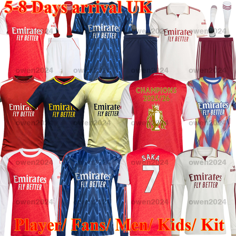25 26 27 CALAFIORI soccer jerseys RICE SAKA Fans Player MADUEKE ZUBIMENDI EZE 2026 2027 football shirt Men Kids ODEGAARD SAMBI VIEIRA Gyokeres HAVERTZ Lewis-Skelly