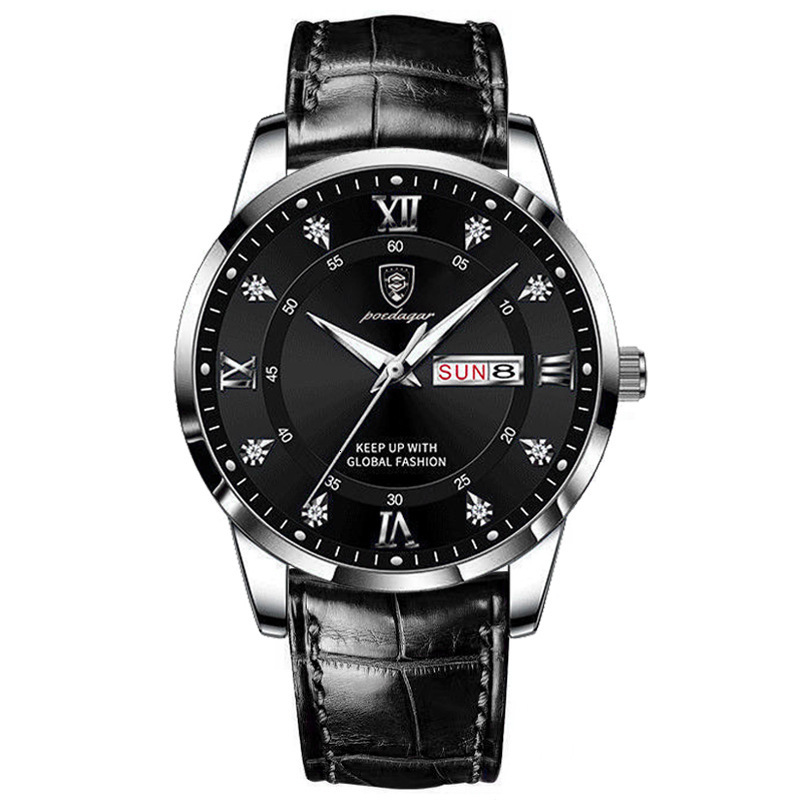 New Waterproof And Luminous Double-calendar Men's Wristwatch - Ultra-thin Quartz Wristwatch - Designer Watch - Luxurious And Fashionable Business