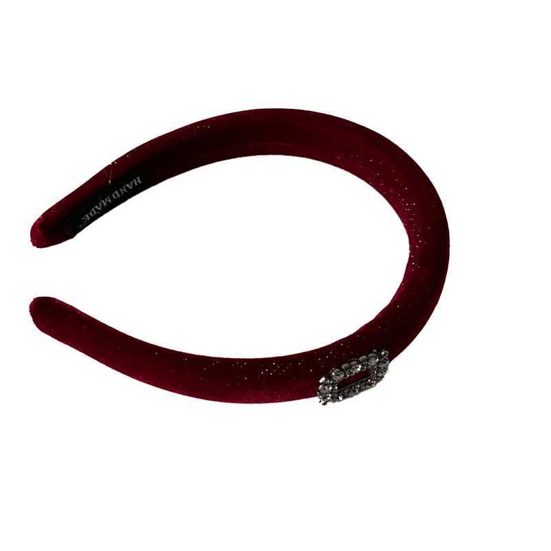 Korean Style Ladies Rhinestone Velvet Headband Female Face Wash Minimalist Hair Hoop Advanced Daily Headhoop Hair Accessories D260326