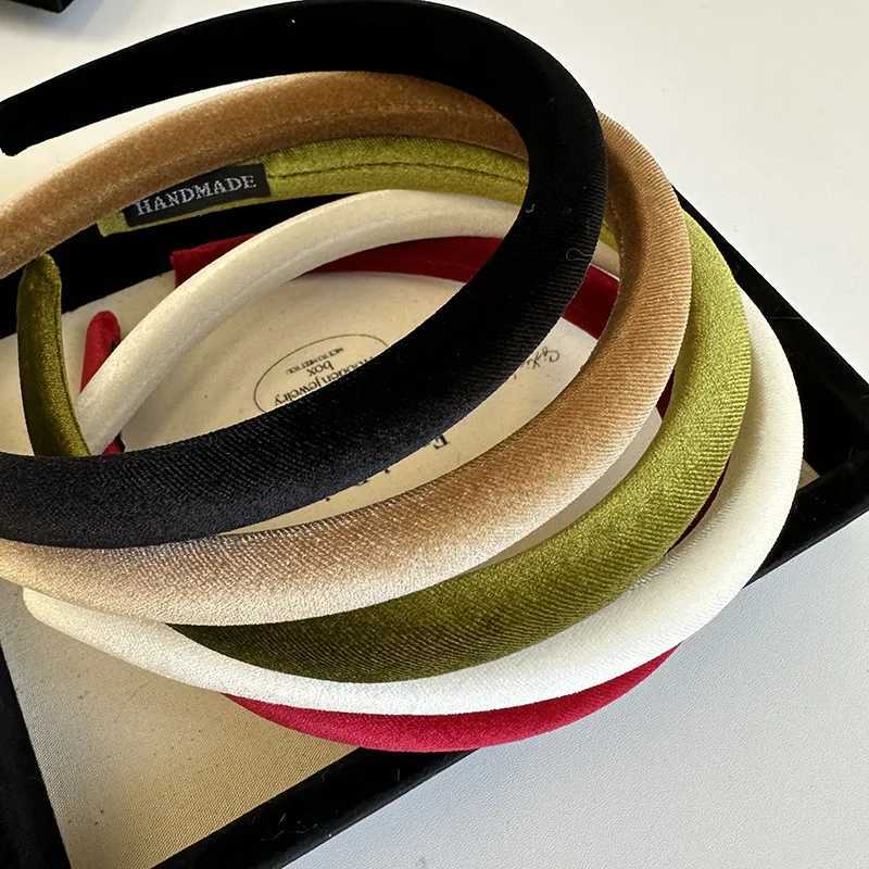 Korean Style High Sense Autumn Winter Narrow Version Gentle Texture Velvet Fine Solid Color Headband Hair hoop Hair Accessories D260326