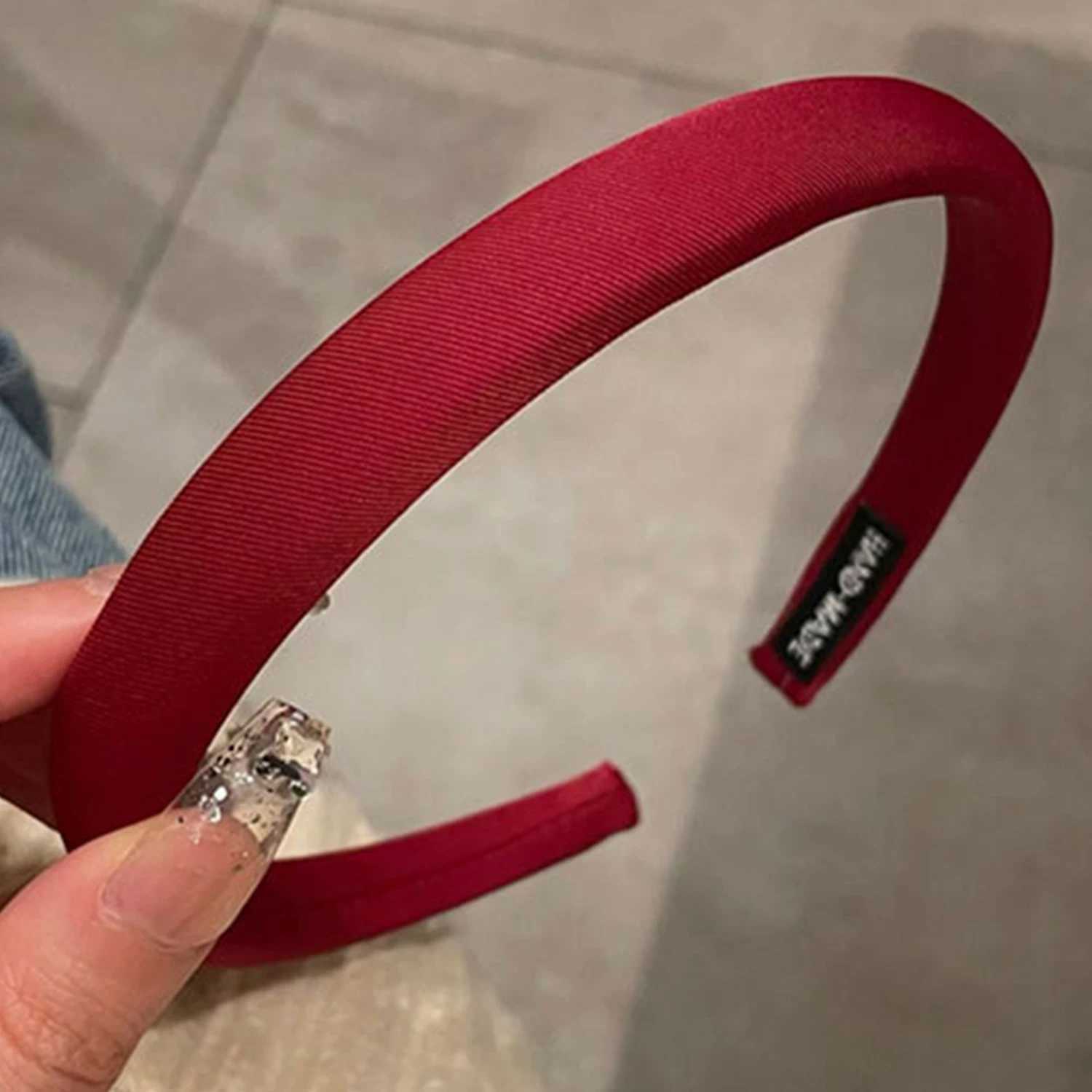 Korean Retro Red Headbands Women Girl Solid Color Simple Hairbands Elastic Hair Hoop Ornament Fashion Hair Accessories D260326