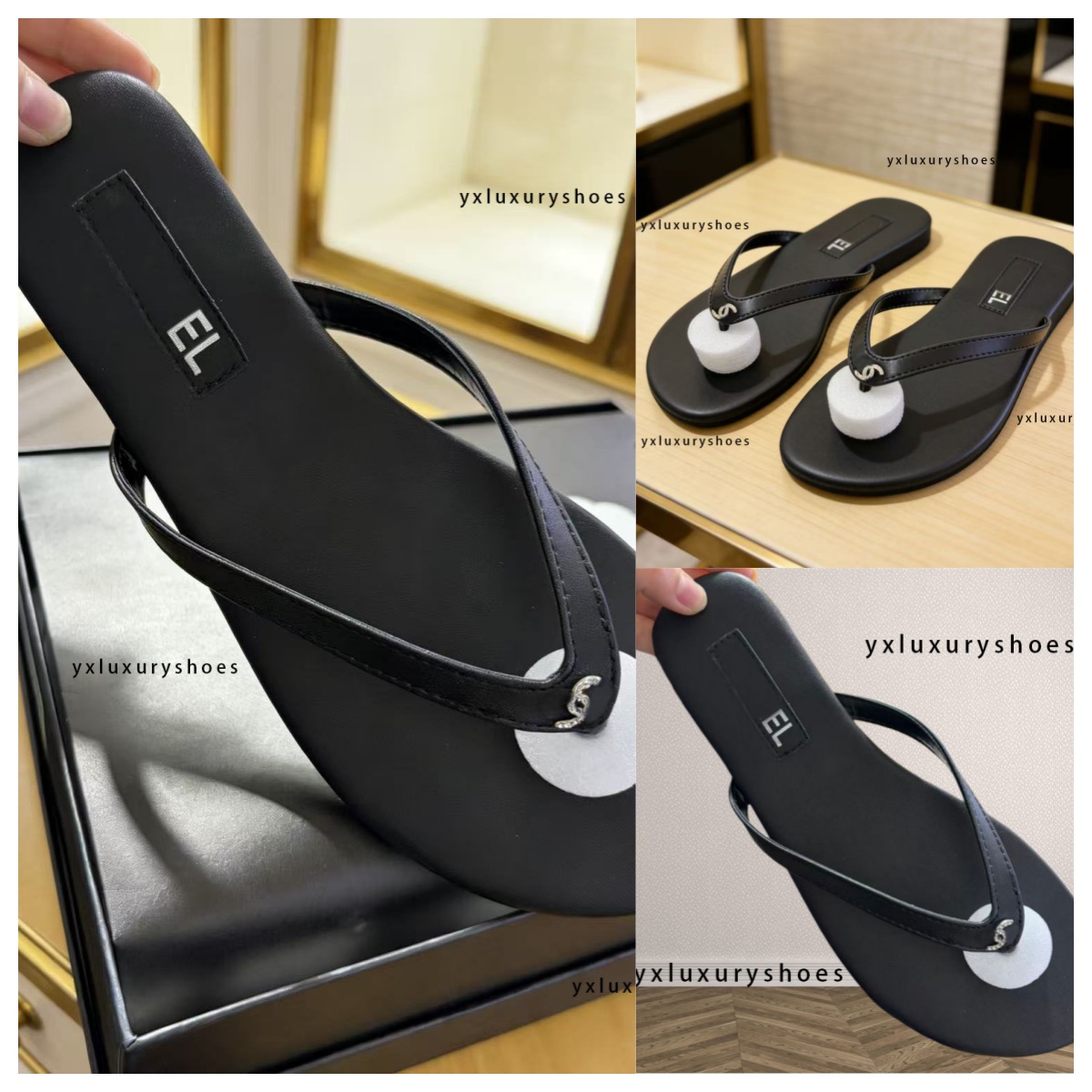 2026SS Designer slippers Paris women's new Leather flip flopsAnti slip CC beach slippers Luxury printed letter crystal upper beach casual sandals