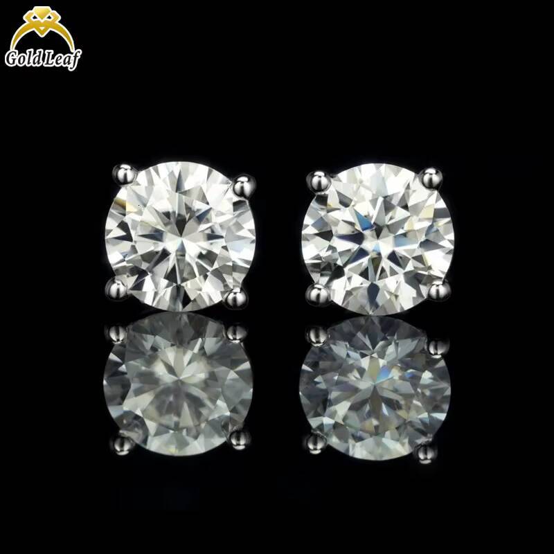 2CT Round Brilliant HPHT CVD Lab Grown Diamond Earring Lab Diamond Jewelry Earrings Women Men Push Screw Stud Earrings
