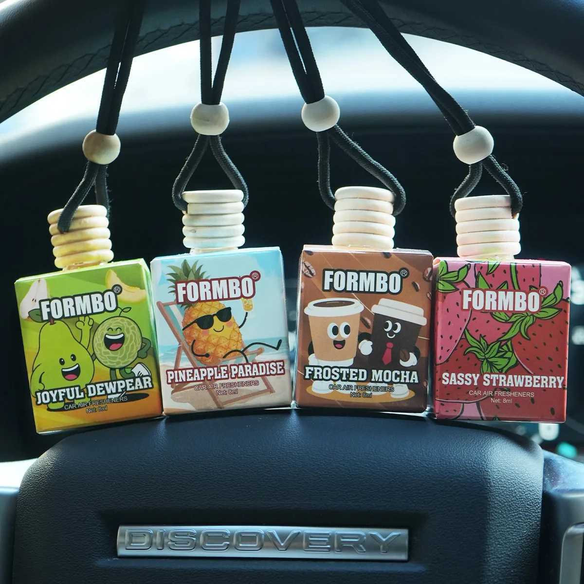 8ml Formbo Perfume Bottle Fruity Aromatherapy Car Freshener Line Aromatherapy Hanging Clip Air Freshening Odor Removal Function H260326