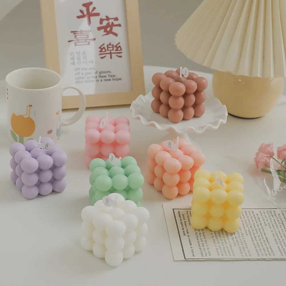 Styling magic square scented candle fragrance home decoration ins style scented birthday candle creative hand gift H260326