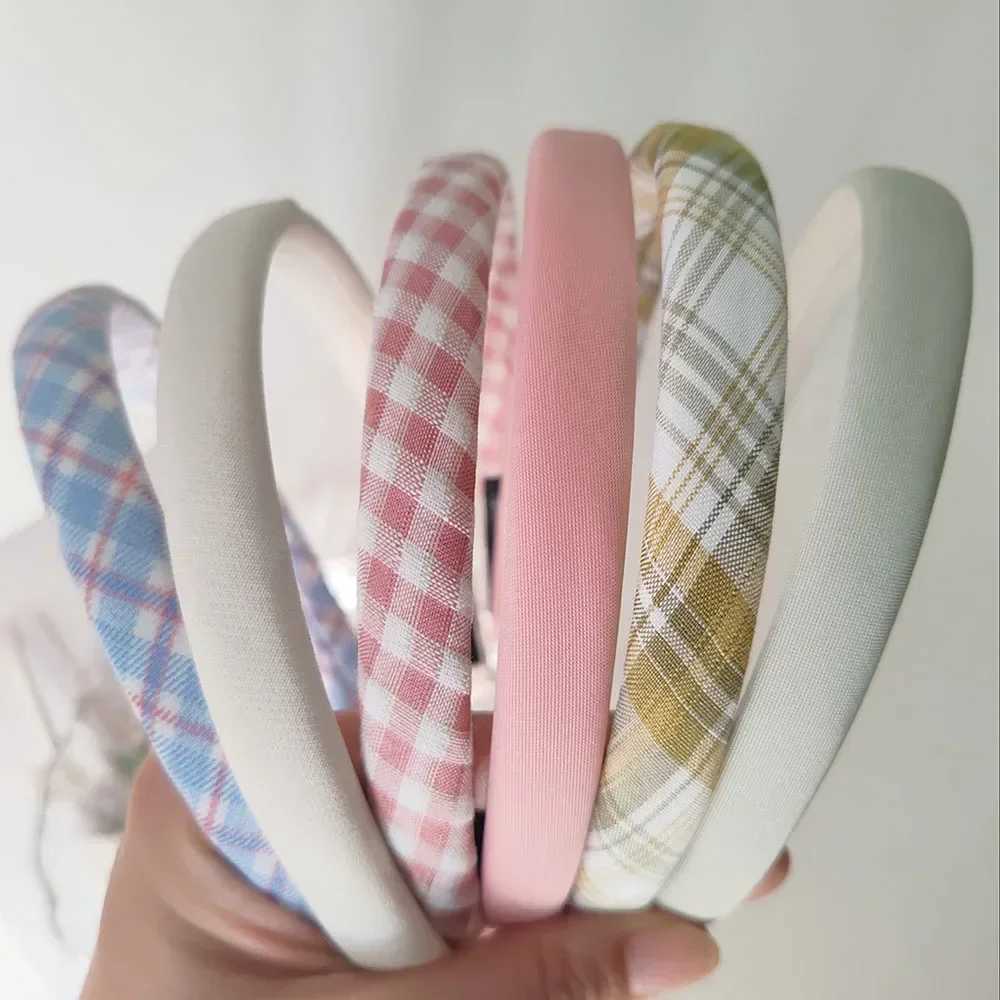 2pc European and American Retro Solid Plaid Headband Hair Bands Hairband Hoop for Women Girls Holiday Korean Hair Accessories D260326