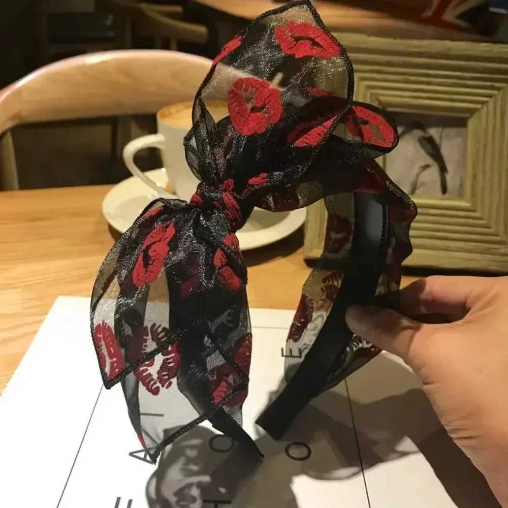 2024 Fashion Trend Womens Wide Headband Bow Knot Cross Sweet Korean Style Polka Dot Hairband Cute Hair Hoop Headwear Headdress D260326