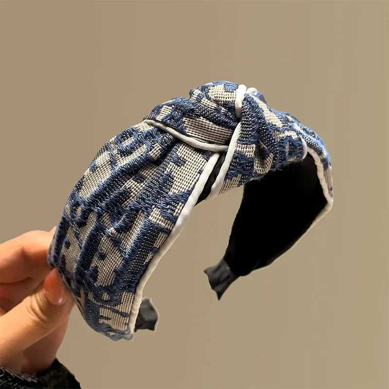 Cowboy color retro headband fabric high skull top versatile and simple outdoor headwear new style temperament hair clip D260326