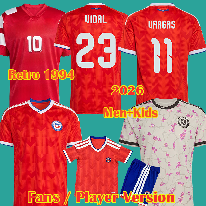 Chile 2026 World Cup Soccer jerseys ALEXIS VARGA VIDAL MARCELINO SALAS WILLIAMS ZAMORANO Football Shirt 26 27 Chile Fans Player Men Kids uniforms