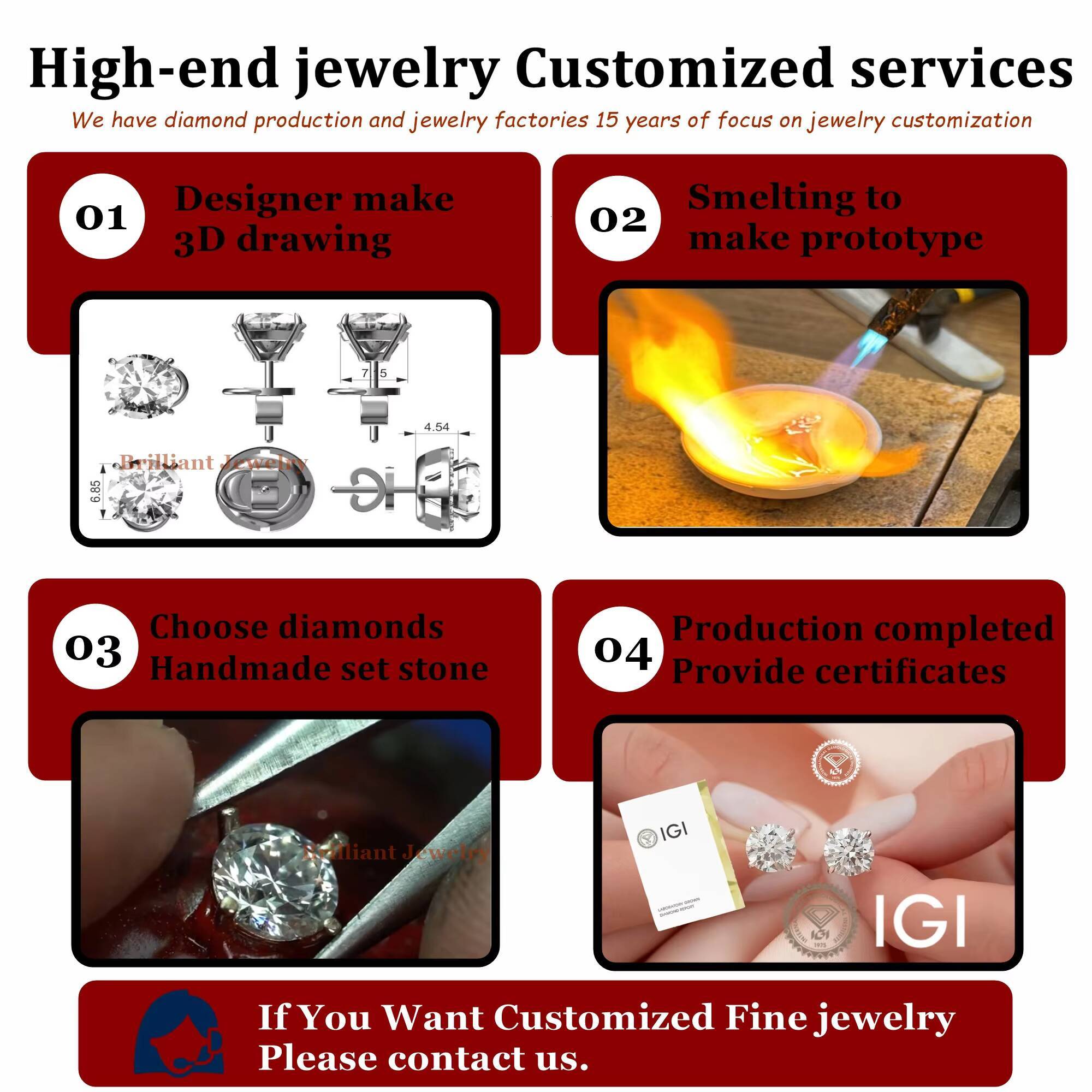 Custom Lab Grown Diamond Earing 10k 14k 18k Solid Gold Igi Certified HPHT CVD Lab Created Diamond Stud Earring Womens Earrings