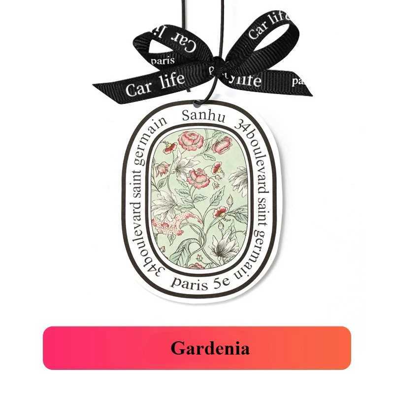 2pcs Car Aromatherapy Sheet Woody Fragrance Tablets Fresh Upgrade Gardenia New Pattern Pendant Lasting Rose Interior freshener H260326