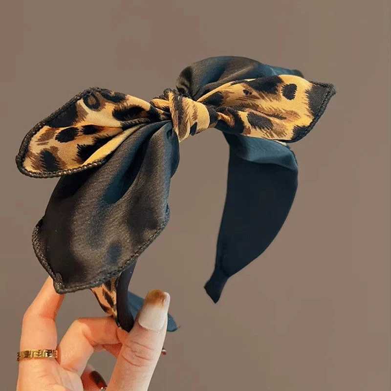 1PC Womens Fashionable Elegant Leopard Print Bow Hairpin Japanese Korean Style 2025 New Headband for Stylish Hair Accessory D260326