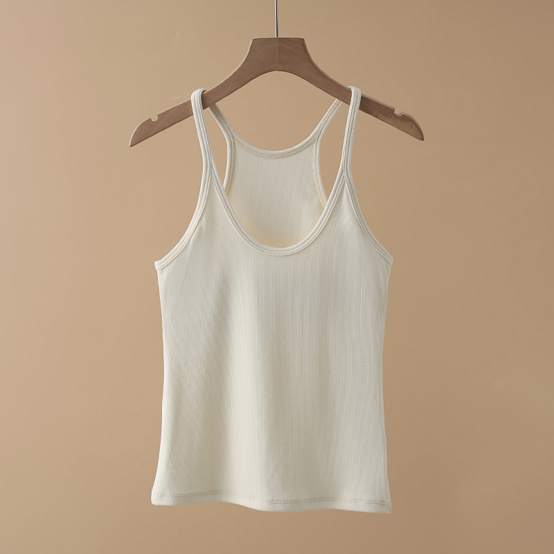 Women Cropped Top Tank Top Anagram Regular Cropped Cotton Jersey Camis Female Femme Knits Tees Designer Embroidery Knitted Sport Breathable Vest Tops