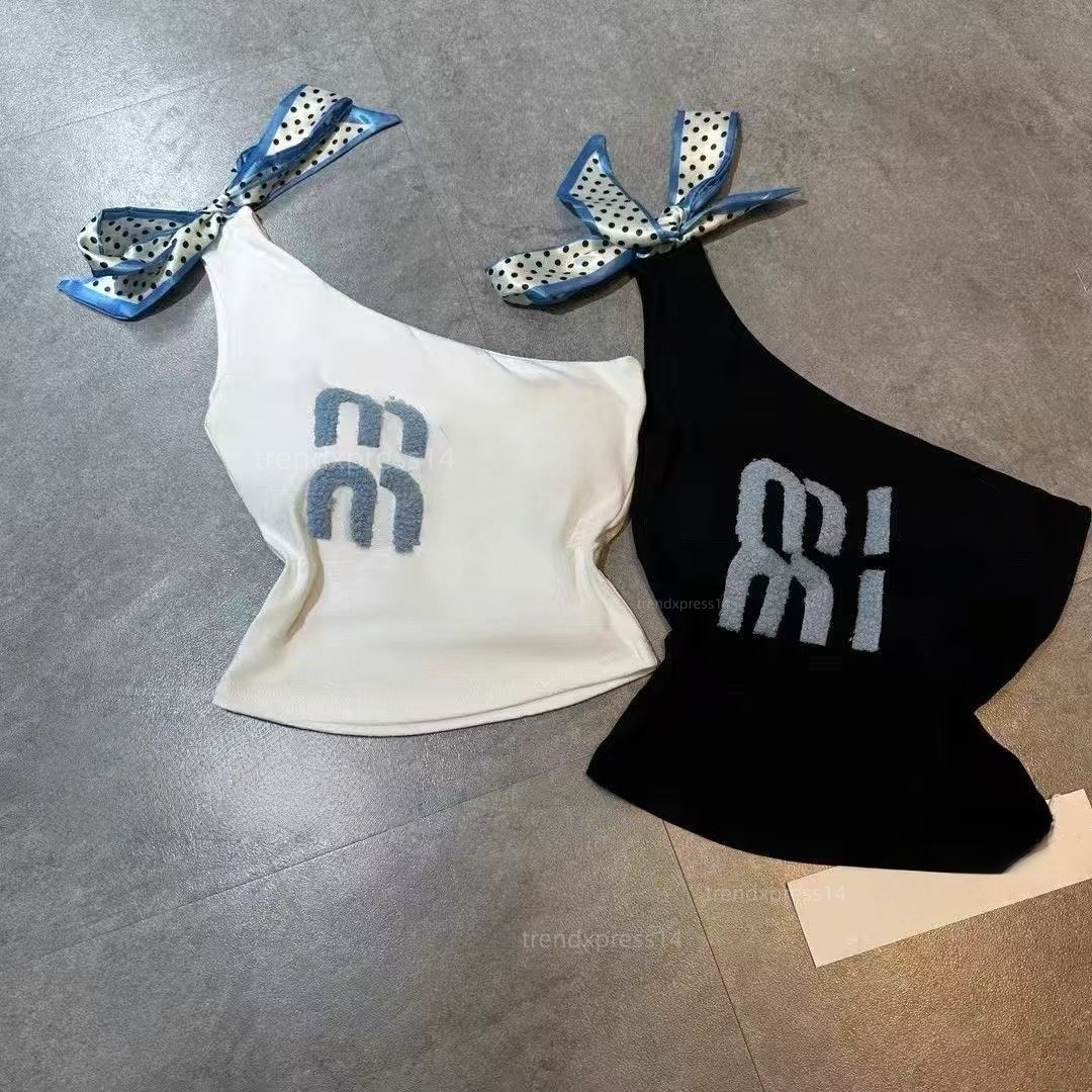 mius top Womens Cropped Tee Shirts Sleeveless High Waist Sexy Slim Tank Tops Designer T Shirt Elegant Casual Clothes Embroidery Tshirt