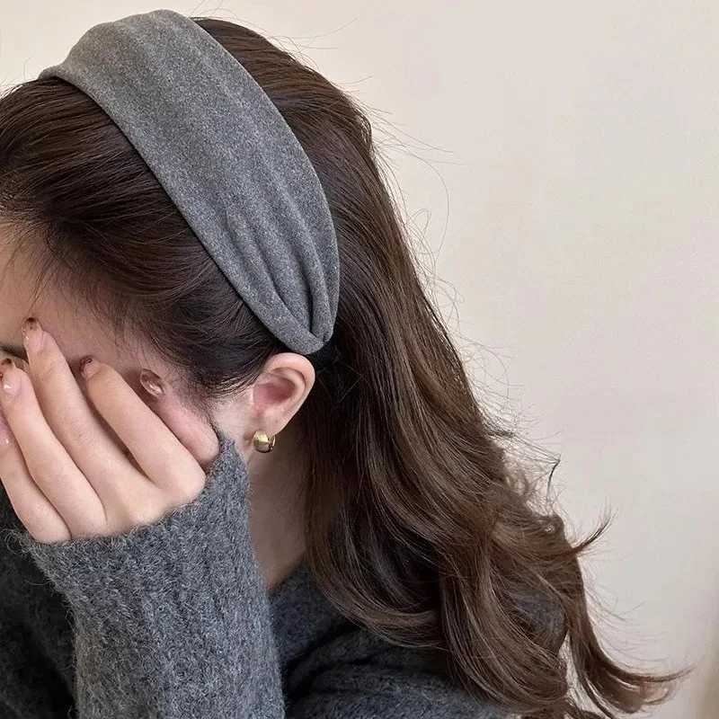 Vintage Solid Soft Cotton Hairband For Women Girls Sweet Hair Ornament Hoop Fashion Hair Accessories D260326