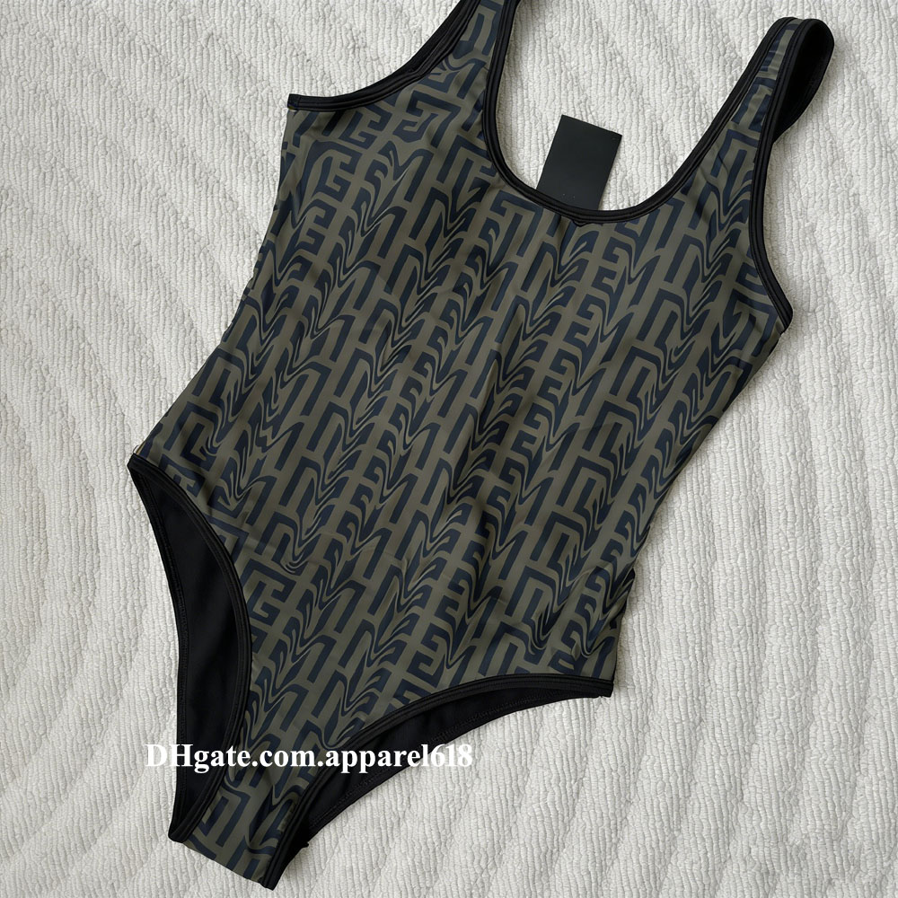 one piece swimsuit designer womens swimwear pink high waist Single Shoulder letter print bathing suit Hollow Out Sexy Female Monokini push up Padded Beachwear