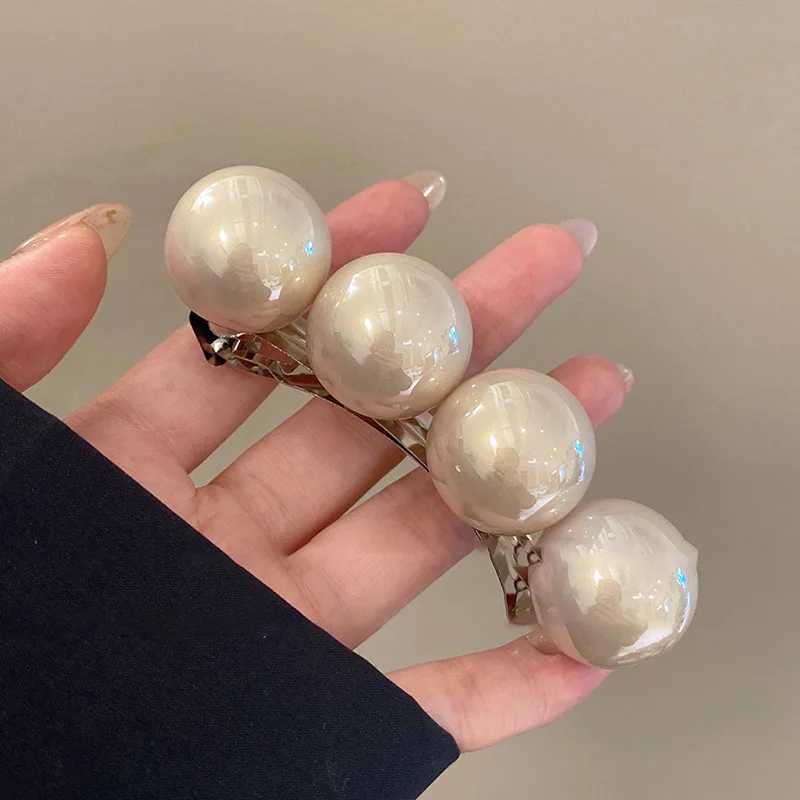2025 New Round Ball Imitation Pearl Solid Color Spring Hair Pin/Clips for Women Personality Temperament Fashion Bow Accessories H260326