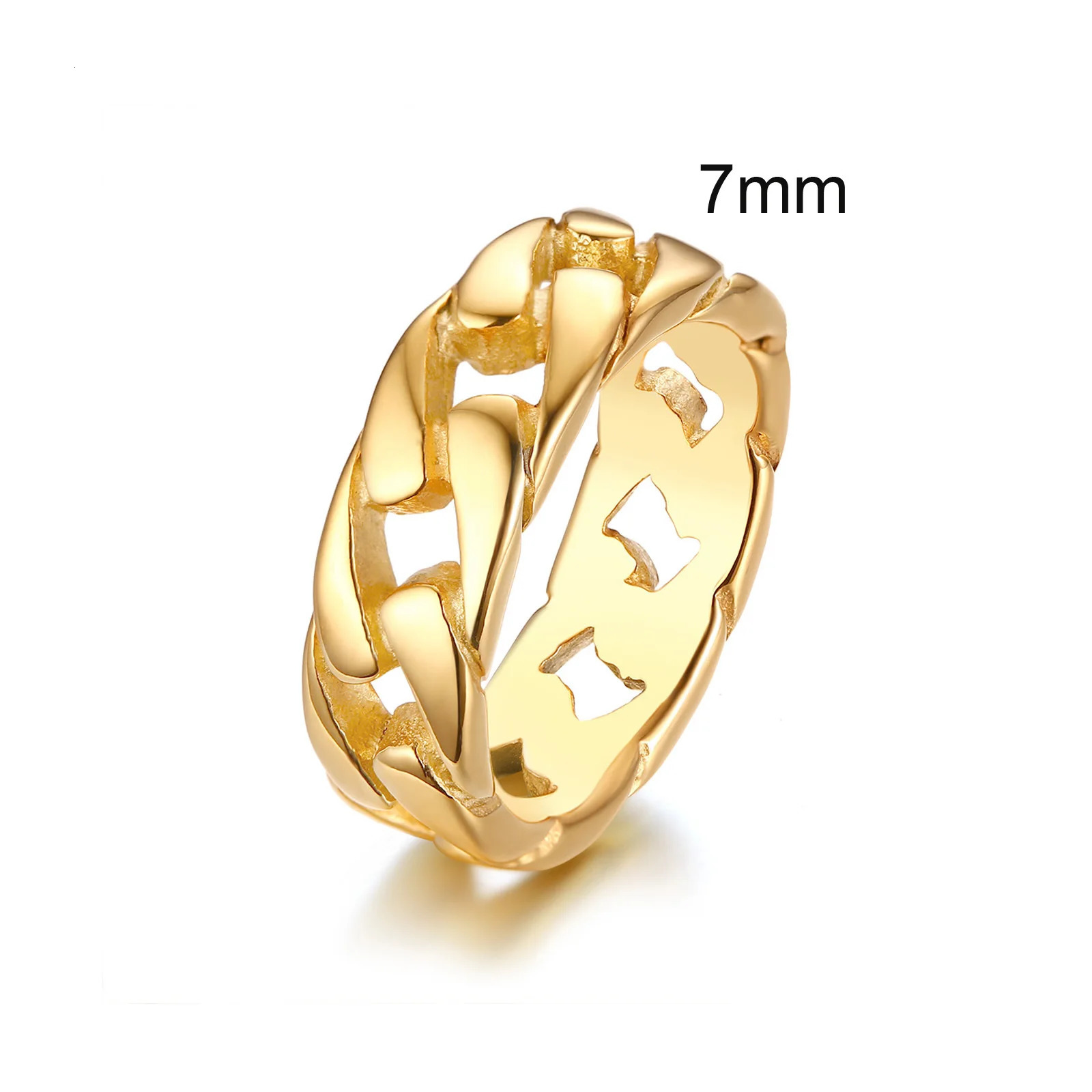 Punk Gold Plated Rings for MenBlack Geometric Square Stone Signet RingMale Chunky Thumb Ring 260423