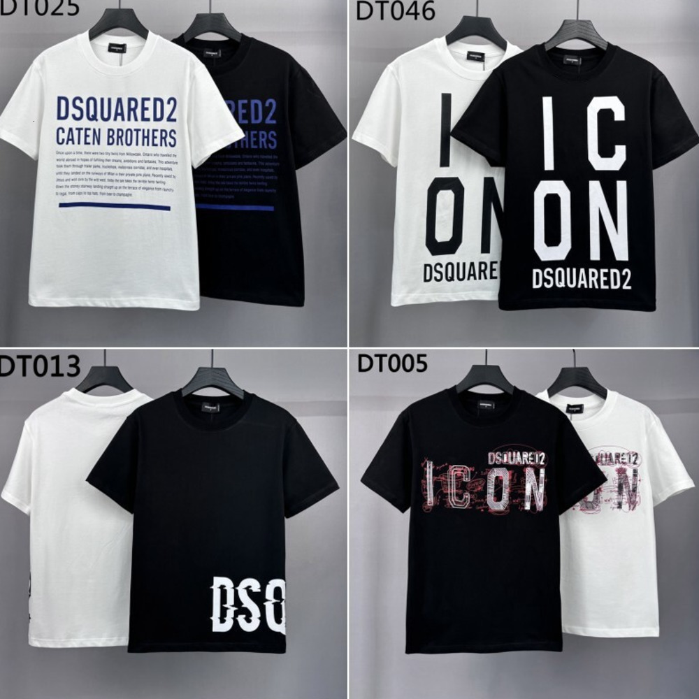 Designer Slightly Loose Dsquared New Dquared2 Letter Print Short Sleeve T-Shirt Mens Round Neck Top Pure Cotton
