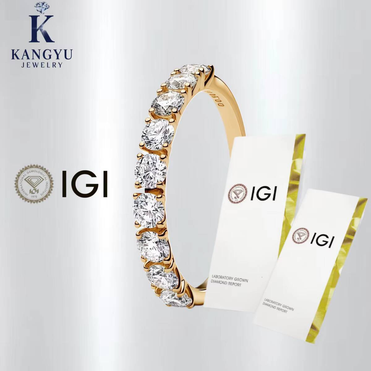 14K Gold Lab-Created Diamond Ring IGI Certified-Luxury Wedding Gift Option Customizable Styles Multiple Sizes Unisex