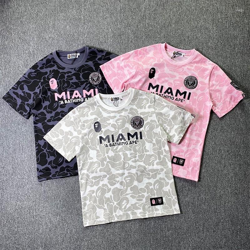 Men's T Shirts Cross-border Foreign Trade Wholesale Camouflage Sports Short Sleeve 3D Printed T-shirt Ape International Joint Miami Round