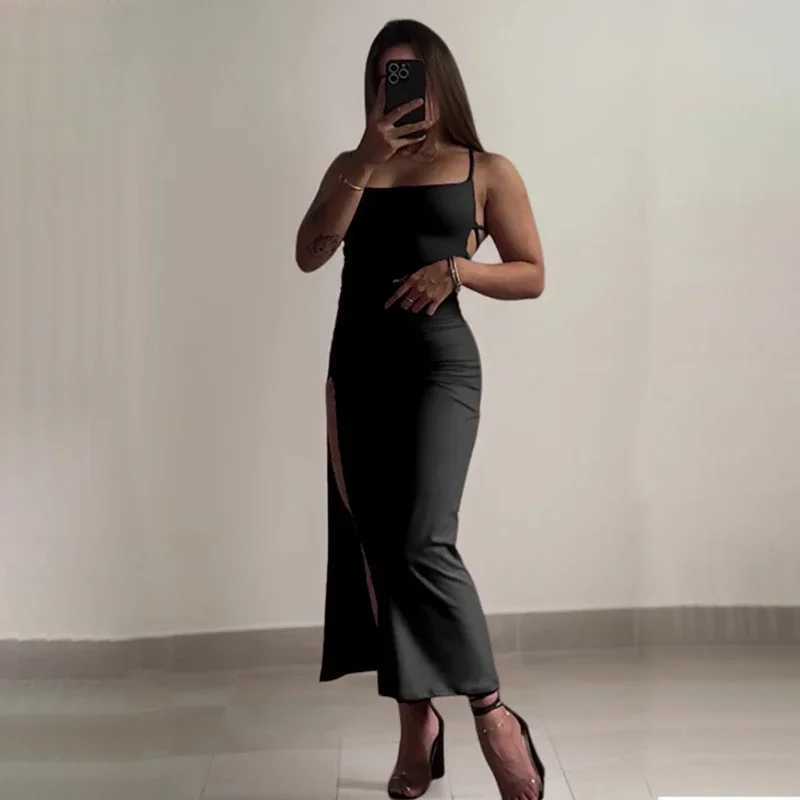 2025 New Dress Summer High Sensibility Halter Strap Spice Bag Hip Dress M260326