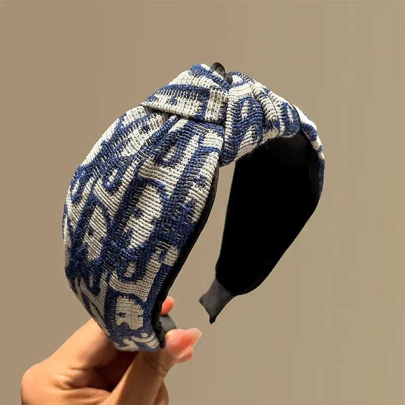 Cowboy color retro headband fabric high skull top versatile and simple outdoor headwear new style temperament hair clip D260326
