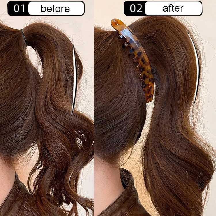 Tortoiseshell Banana Hair Clip Fish Shaped Hairpin For Women Hair Accessories Hairgrips Twist Clamp Ponytail Barrettes Headwear H260326