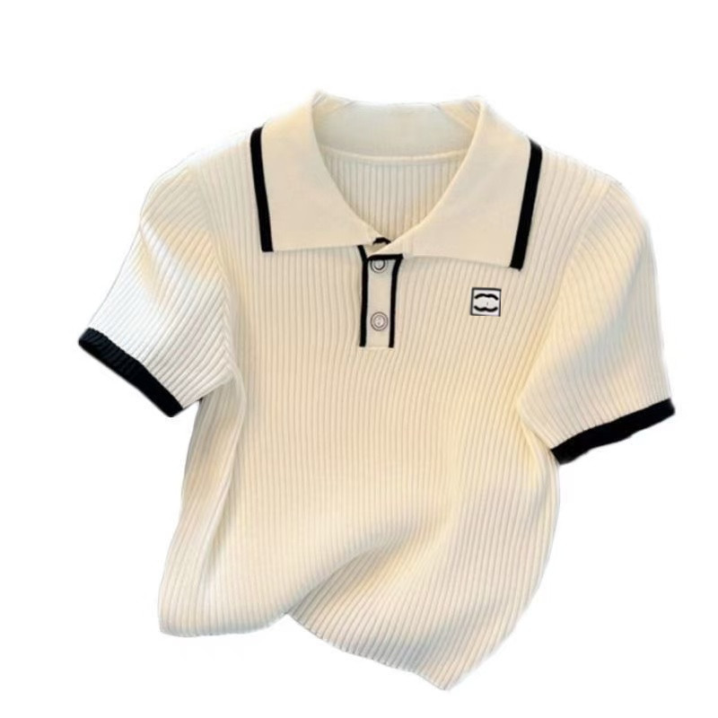 Women T-shirt womens Polos sweater Short sleeve high end top letter Embroidery Womens short sleeved shirt polo Clothing