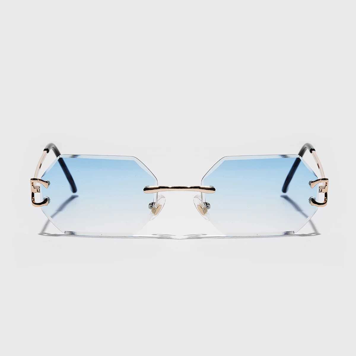 Ruiao 2026 new rimless luxury Sunglasses diamond cut sun shades for man and women designer brand glasses UV400 frameless eyewear D260326