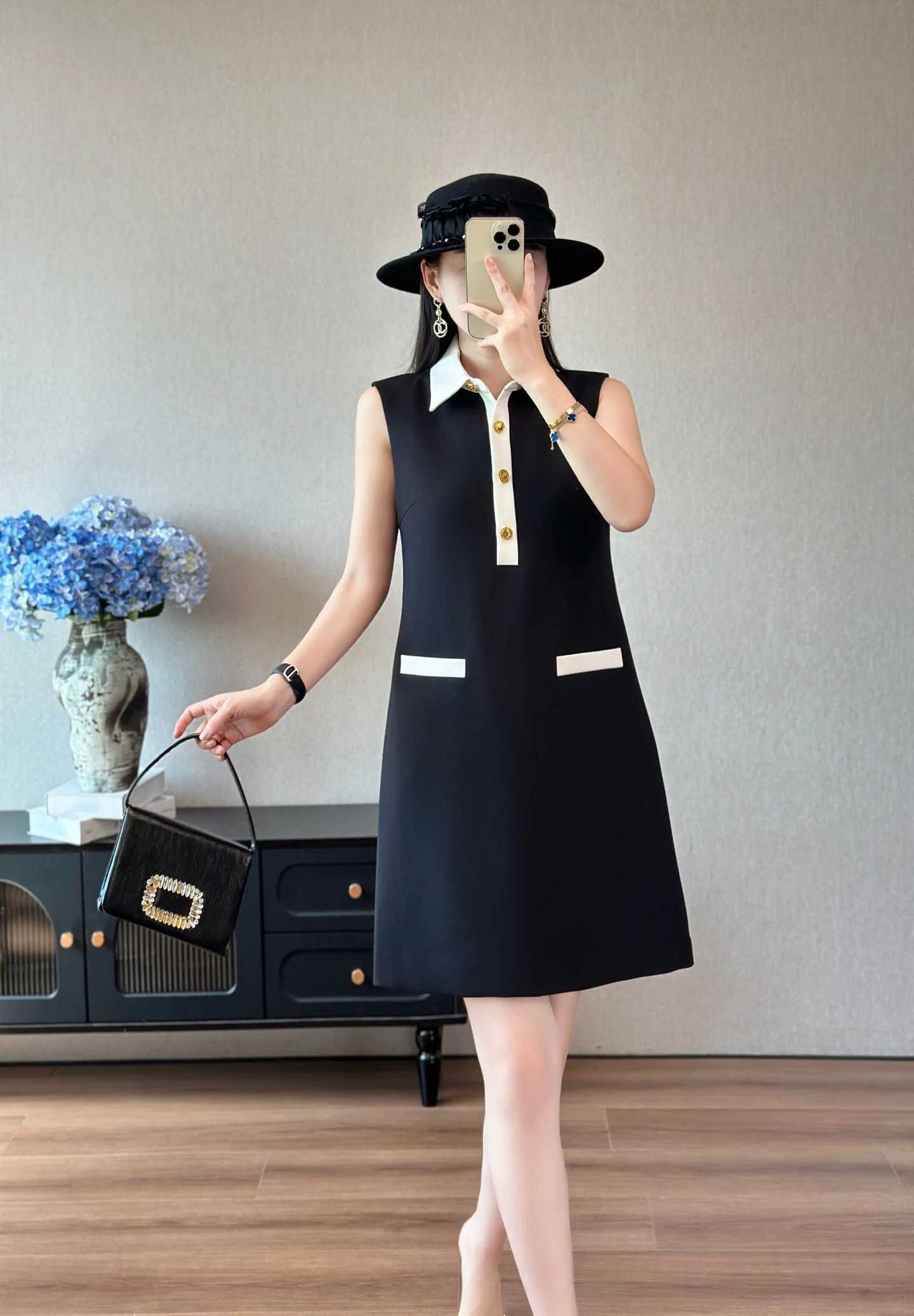 ZJYT New Fashion Summer Womens Casual Dress 2026 Elegant Sleeveless Hit Color Mini Black Dresses Female Clothes Vestidos Lady M260326