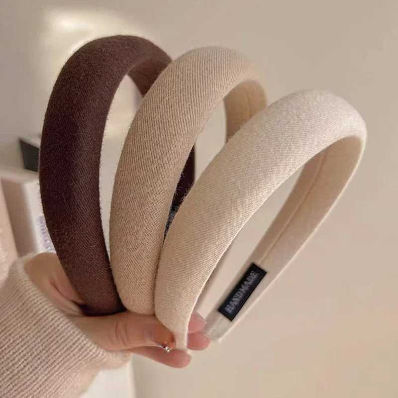 Wild Solid Color Sponge Headband for Women Fashion Girl Wash Face Wide Edge Simple Hair Band D260326