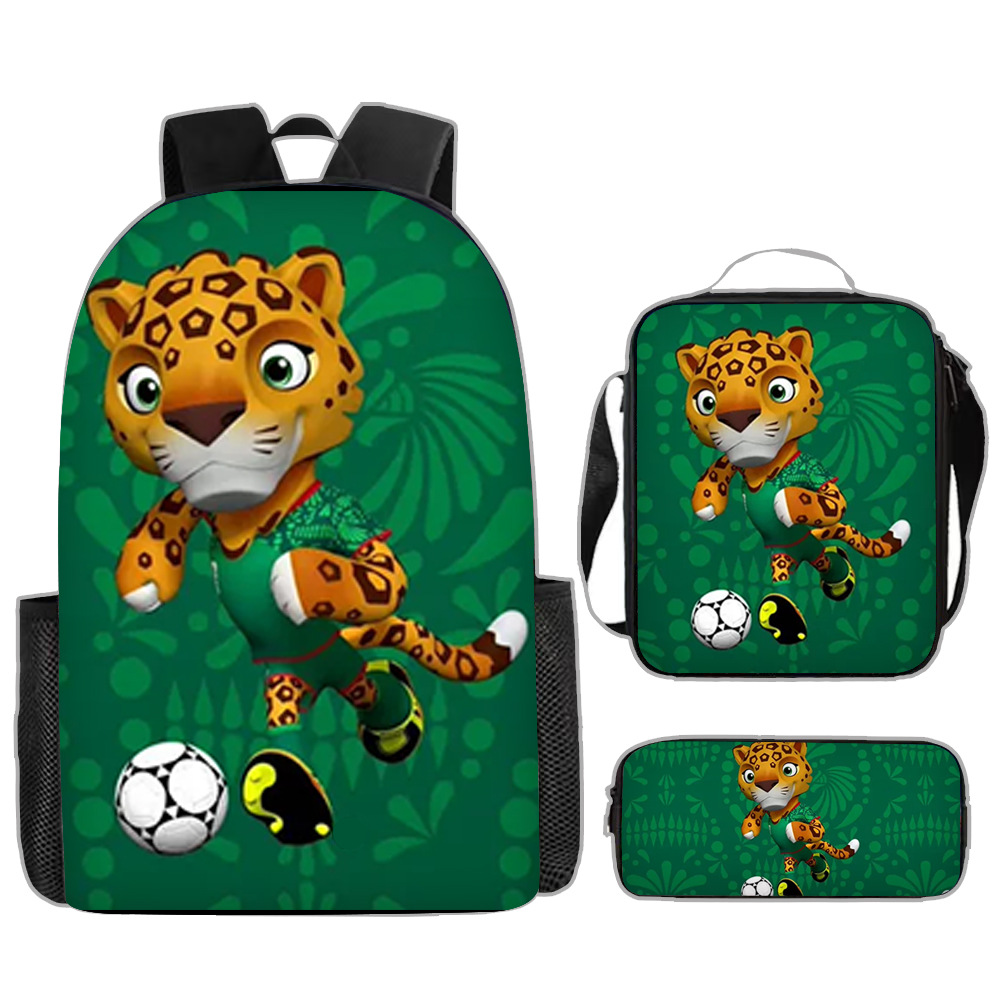 2026 World Cup new mascot cartoon backpack fashionable pencil case casual trend backpack for students