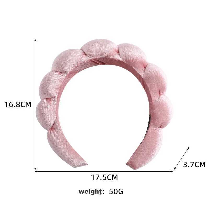 Retro Puffy Hair Band Sponge Headbands for Women Velvet Cloth Padded Girls Makeup Hairband Beauty Fashion Hairband Accessories D260326