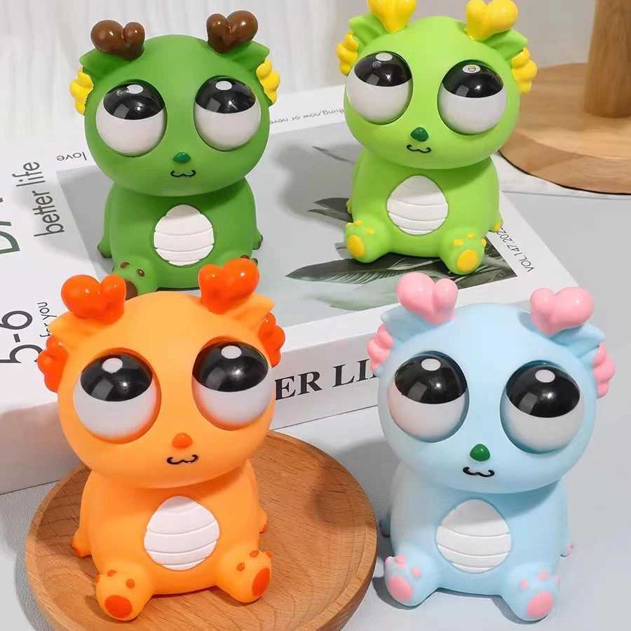 Squeeze The Head Pop The Eyes Weird Satisfying Dragon Fidget ToyPop-Out Eye Dragon Squeeze Toy Stress Reliever H260326
